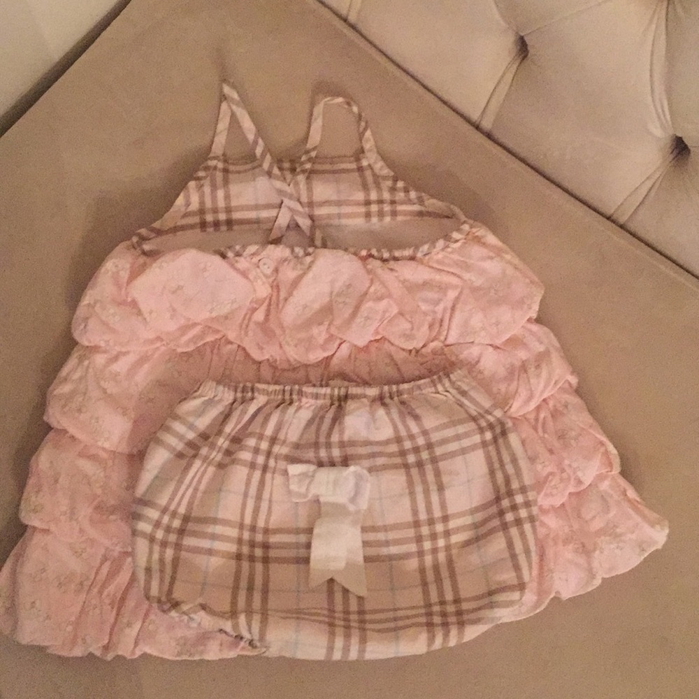 Burberry baby girl dress and bloomers 3 months
